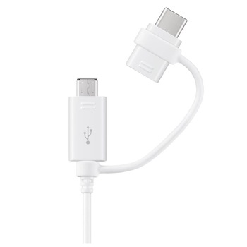 Cablu de date/incarcare Samsung, combo, Micro Usb, Type-C, White Cablu de date/incarcare Samsung, combo, Micro Usb, Type-C, White