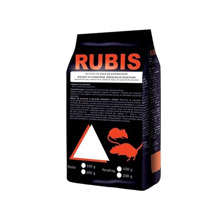 Pestmaster Rubis mérgező csalétek, paszta, 10 kg, 10 gr / tasak, piros