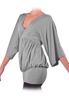 Tunica pentru femei cu maneca 3/4 si decolteu Ivanel, Model Phineas , Gri deschis, M, Gri deschis Tunica pentru femei cu maneca 3/4 si decolteu Ivanel, Model Phineas , Gri deschis, M, Gri deschis