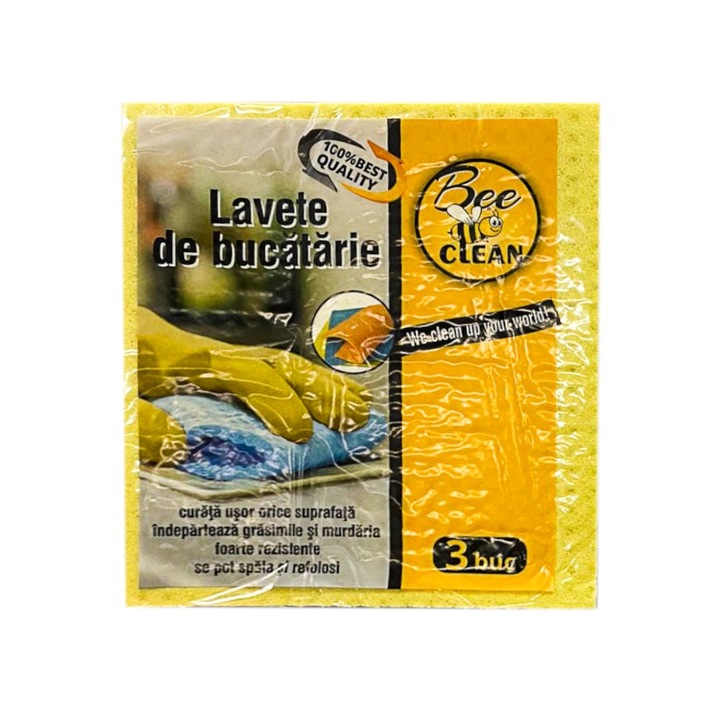 Set Lavete Umede pentru Bucatarie Bee Clean, 3 Bucati