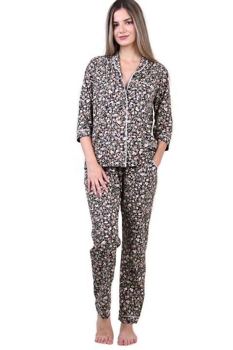 Pijama dama bumbac din doua piese Flowers