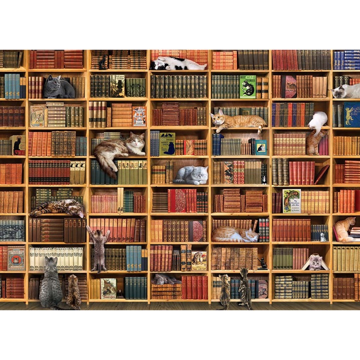 Puzzle 1000 piese Cobble Hill - The Cat Library