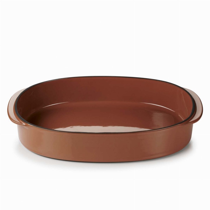 Тава за печене Revol, 34 х 25 см, порцелан, кафява