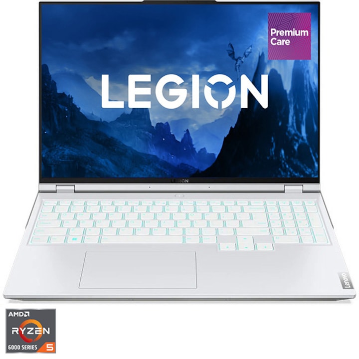Лаптоп Gaming Lenovo Legion 5 Pro 16ARH7H, AMD Ryzen™ 5 6600H, 16", WQXGA, 16GB, 512GB SSD, NVIDIA® GeForce® RTX™ 3060 6GB, No OS, Glacier White