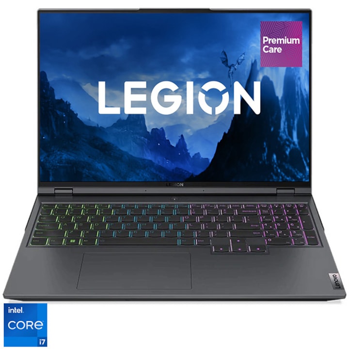 Лаптоп Gaming Lenovo Legion 5 Pro 16IAH7H, Intel® Core™ i7-12700H, 16", WQXGA, RAM 16GB, 512GB SSD, NVIDIA® GeForce® RTX™ 3060 6GB, No OS, Storm Grey