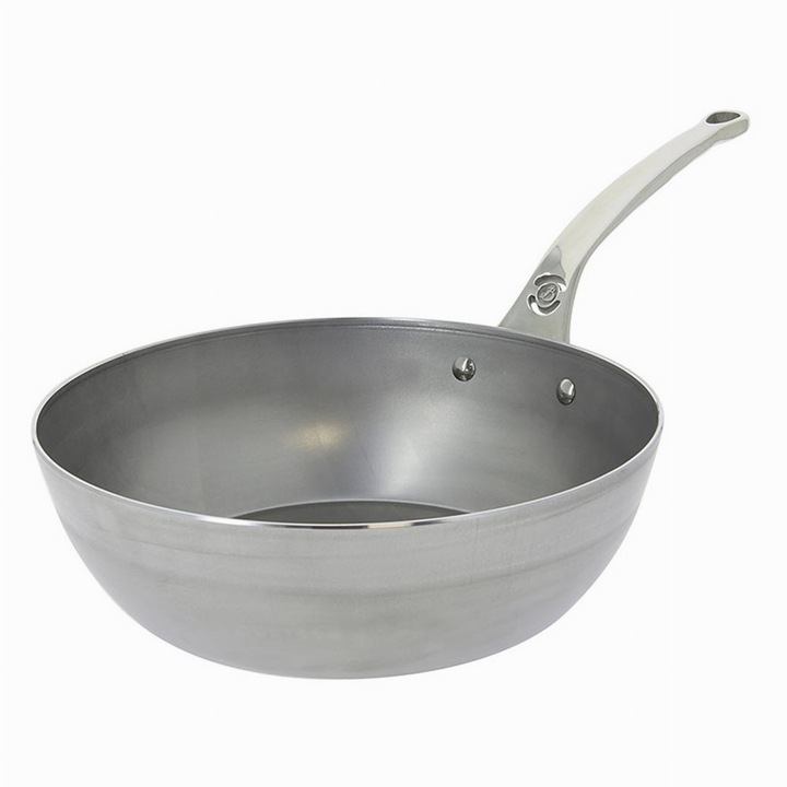 Дълбок тиган, 28 см, Стомана, Сребрист