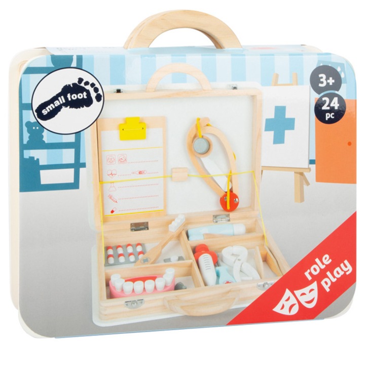 Комплект чанта за лекар и зъболекар 2 в 1 Small Foot, 22 части
