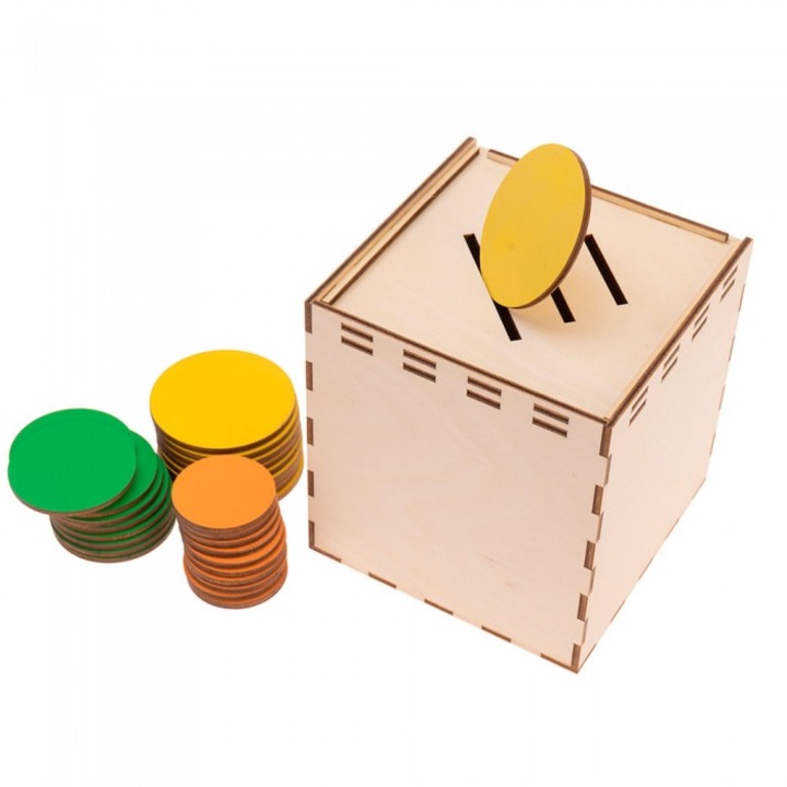 Cub didactic, Munda Mindu, Lemn, Multicolor, 3+