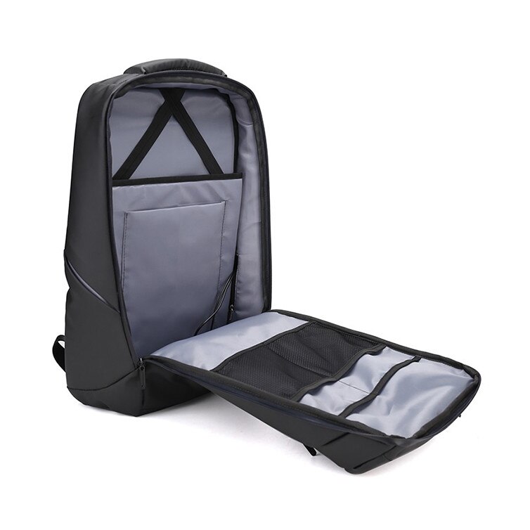 Rucsac pentru laptop, 3 fermoare, 48x30x12cm, usb, Black It M