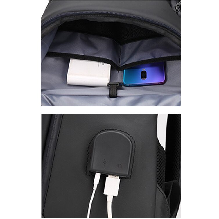 Rucsac pentru laptop, 3 fermoare, 48x30x12cm, usb, Black It M