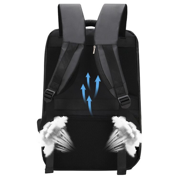 Rucsac pentru laptop, 3 fermoare, 48x30x12cm, usb, Black It M