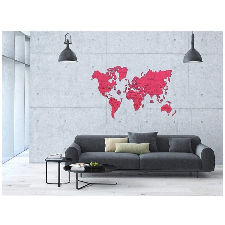 Puzzle 48 db Wooden.City - Világtérkép XL (korall)