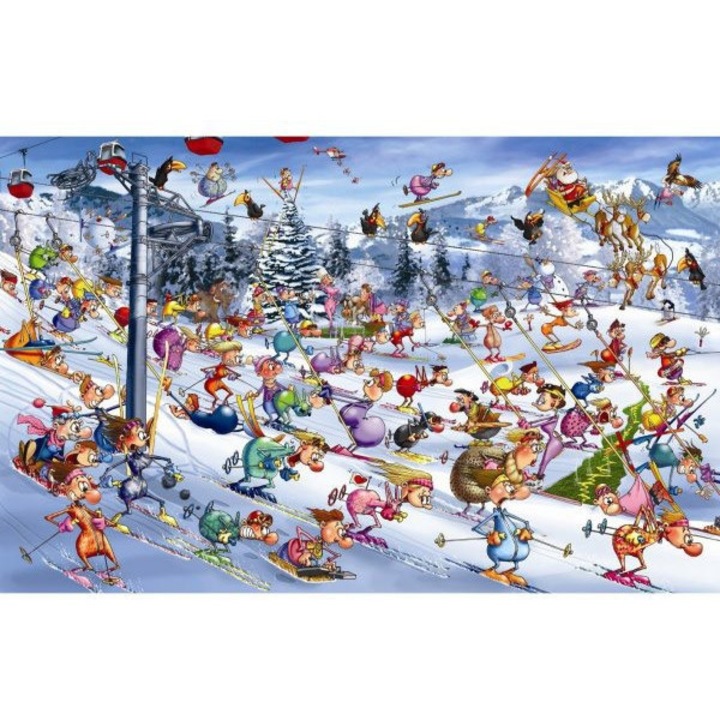 Пъзел 1000 части Piatnik - Christmas Skiing, Francois Ruyer