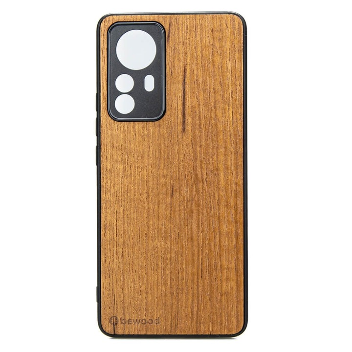 Husa pentru Xiaomi 12/12X, BEWOOD, Silicon/Lemn, Maro