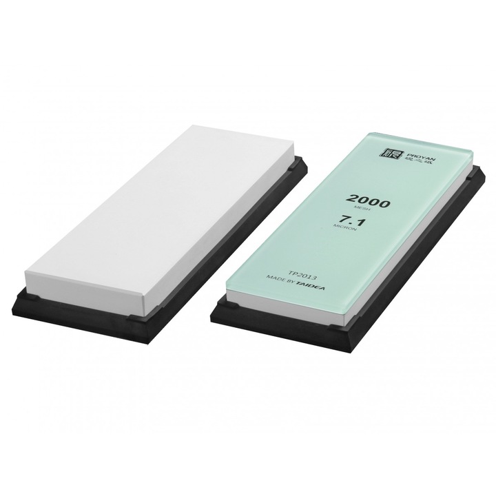 Piatra pentru ascutit cutite Taidea, Granulatie 2000, Sticla, Alb, Negru, Verde