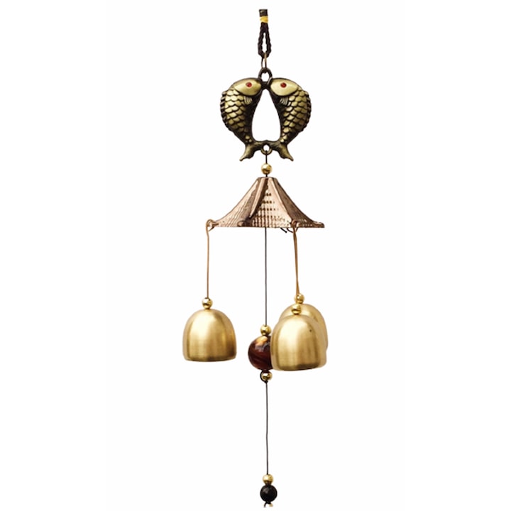 Вятърен звънец Риби, Фън шуй, Метален, 3 камбани
