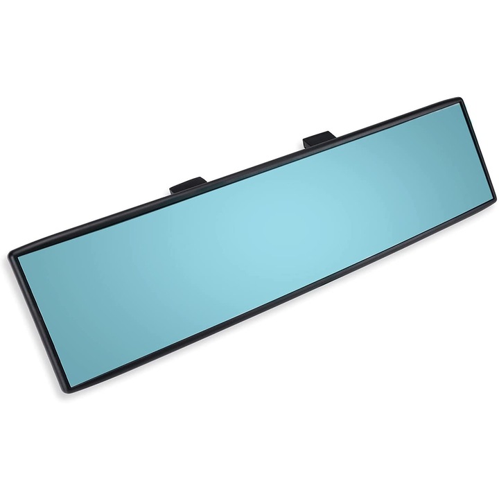 Oglinda Interioara Auto Convexa cu Clipsuri 300x70mm, Vedere Panoramica, Nuanta albastra
