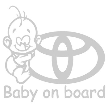 Sticker auto - Baby on board - Toyota - Alb - 15 x 14.1 cm Sticker auto - Baby on board - Toyota - Alb - 15 x 14.1 cm
