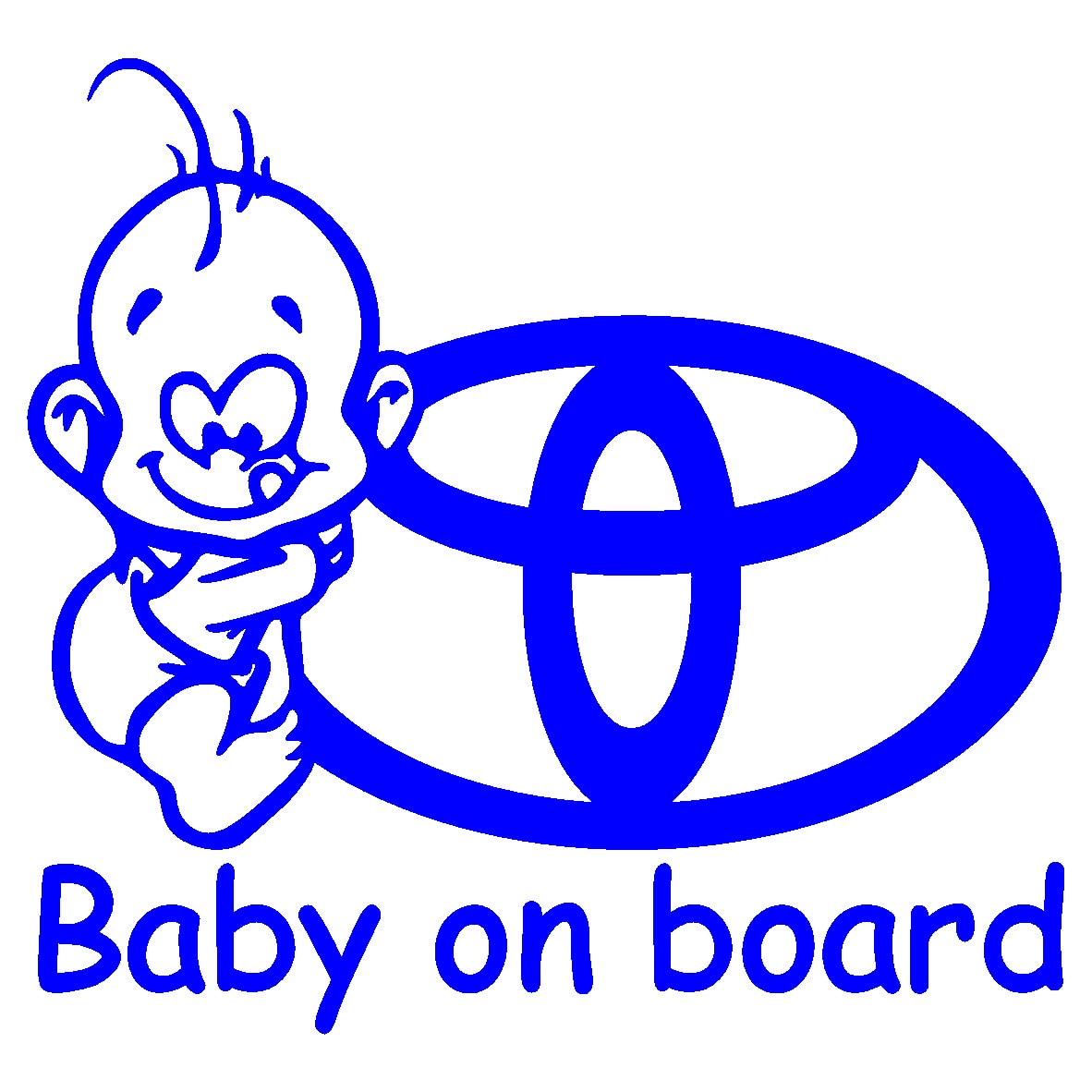 Sticker auto - Baby on board - Toyota - Albastru - 15 x 14.1 cm