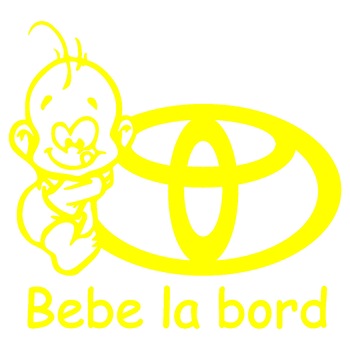 Sticker auto - Bebe la bord - Toyota - Galben - 15 x 13.8 cm Sticker auto - Bebe la bord - Toyota - Galben - 15 x 13.8 cm