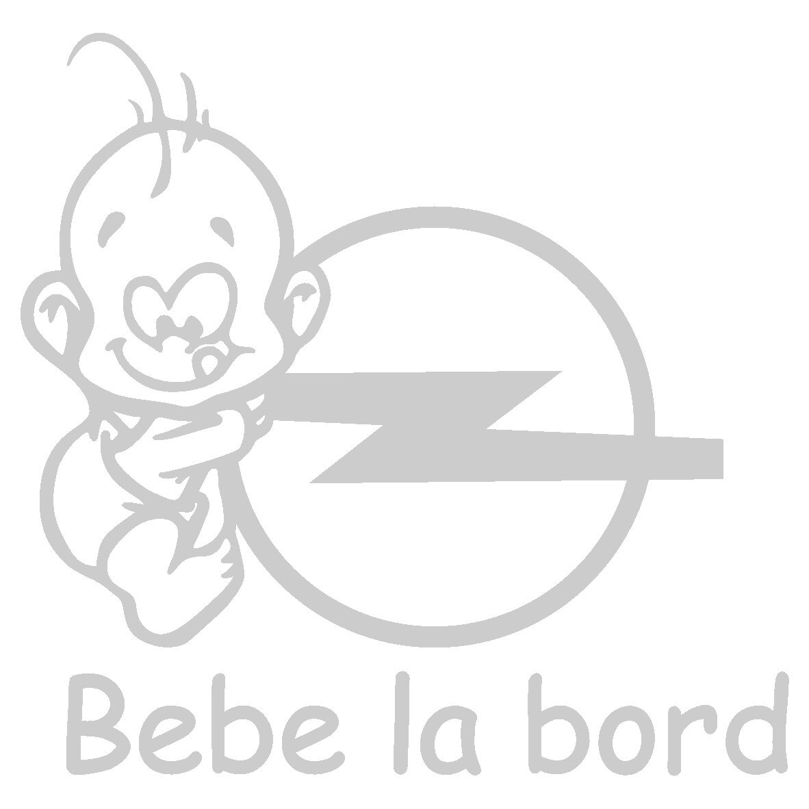 Sticker auto - Bebe la bord - Opel - Alb - 15 x 14.4 cm