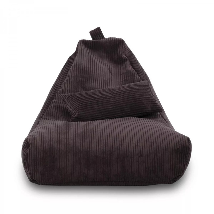 Fotoliu puf Ecopuf Keiko S, 70x65 cm, Maro Brun, din catifea premium, ergonomic, ideal pentru relaxare si confort modern in living, dormitor, birou, design versatil si adaptabil, tapiterie placuta la atingere, rezistenta, usor de intretinut