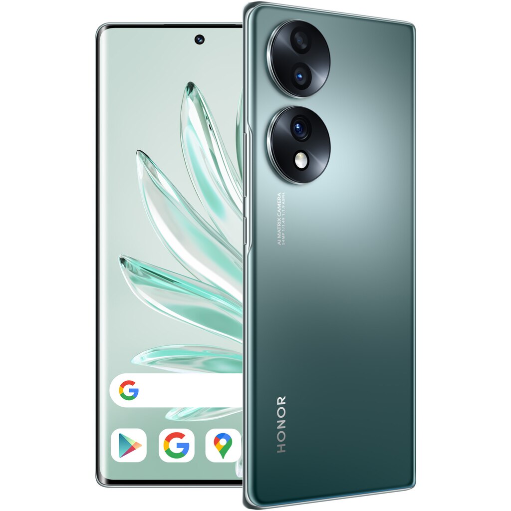 Custodia Per Honor 70 Con Anello Magnetico – Silicone TPU Antishock, Supporto Girevole 360°, Colore Verde Scuro