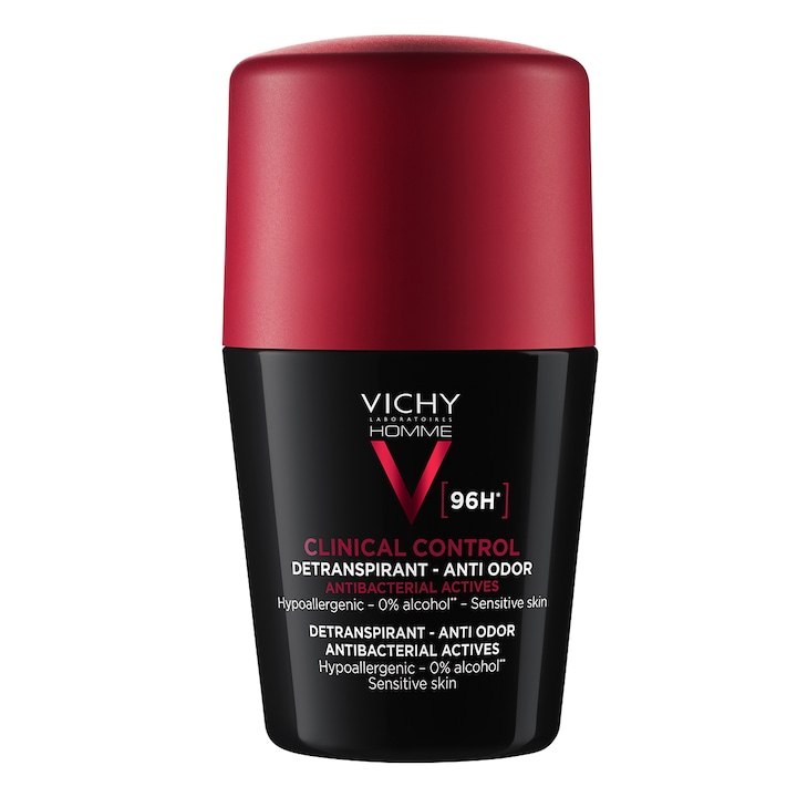 Deodorant roll-on antiperspirant pentru barbati Vichy Homme clinical control 96H, 50 ml