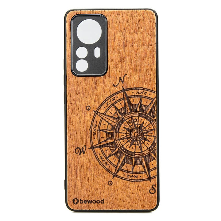 Husa pentru Xiaomi 12/12X, BEWOOD, Silicon/Lemn, Maro
