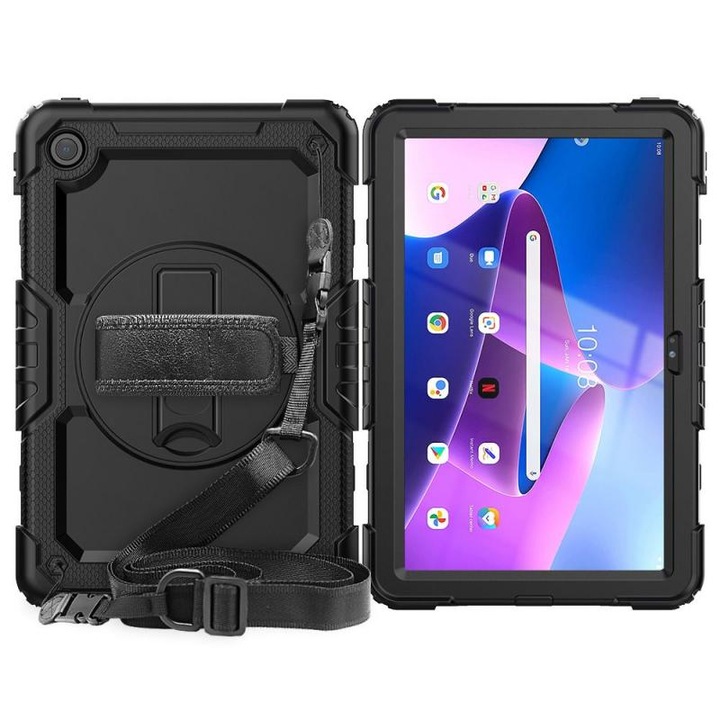 Carcasa 360 grade TECH-PROTECT Solid compatibila cu Lenovo Tab M10 Plus 10.6 inch Black