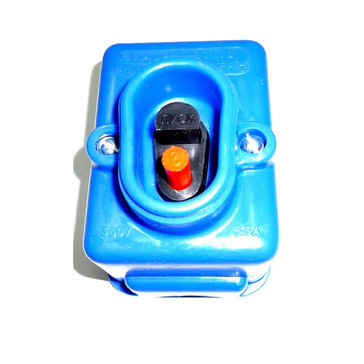 Comutator RIGA, cu 2 butoane pornire-oprire, 380V, 6.3A