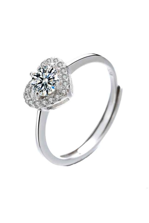 Inel de logodna din argint 925 Power Love cu piatra de zirconiu, masura ajustabila