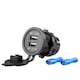 Priza cu 2 USB cu LED rosu 12-24A, 4.2A, incastrabila, Mod04 02854 Amio
