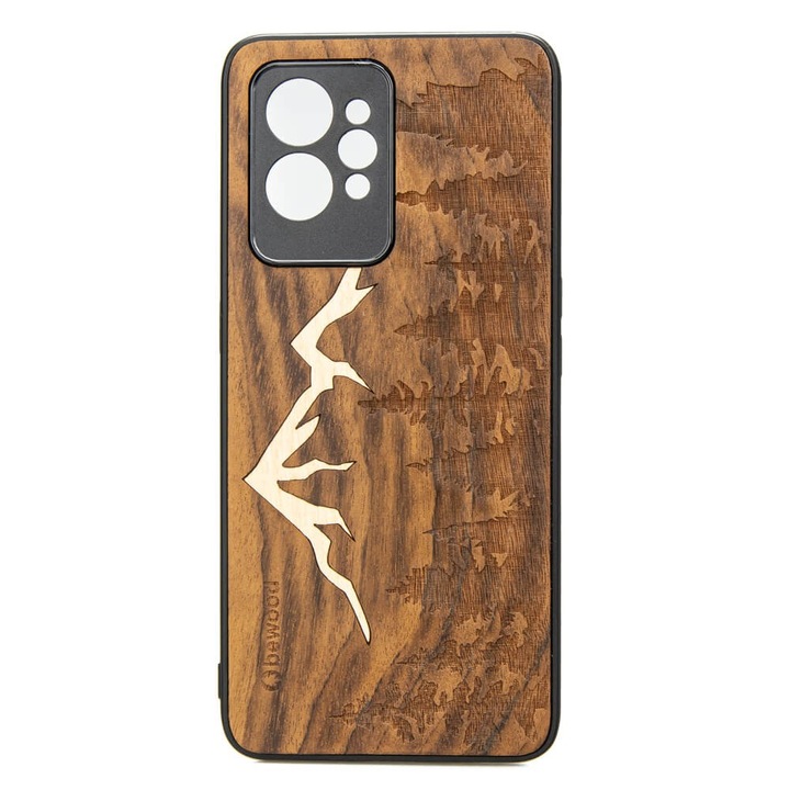 Husa pentru Realme GT 2 Pro, BEWOOD, Silicon/Lemn, Maro