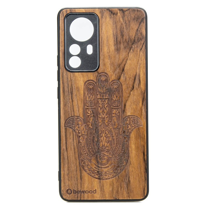 Husa pentru Xiaomi 12/12X, BEWOOD, Silicon/Lemn, Maro