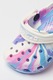Crocs, Saboti slingback cu model abstract, Alb/Roz/Albastru