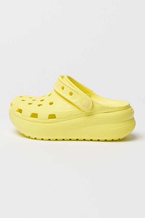 Crocs, Скосен крокс Cutie с перфорации, Светло жълто
