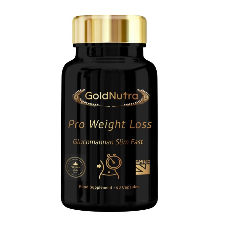 Pro Weight Loss Gold Nutra Glucomannan metabolizator de grasimi super eficient 60 de capsule cu fibre pentru slabit supliment alimentar