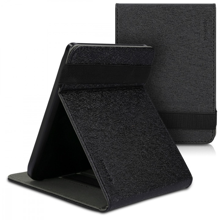 Husa pentru PocketBook Touch Lux 4 / Basic Lux 2 / Touch HD 3, Piele ecologica, Negru, 47288.01