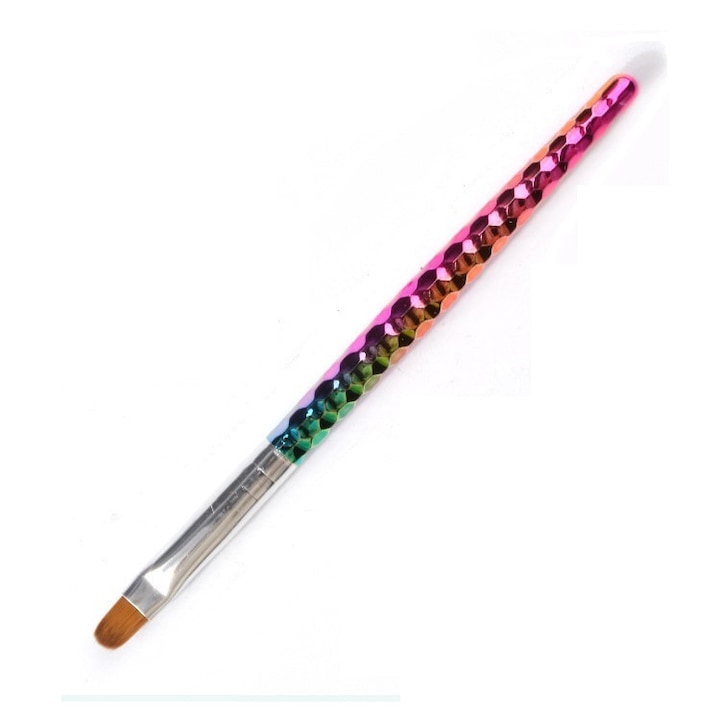 Pensula ombre rainbow, constructie unghii cu gel, nr 6, limba de pisica