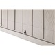 Dulap depozitare pentru gradina Stora Way Plus XL Toomax, 145x85 cm, inaltime 124.5 cm, volum 1270 litri, plastic rezistent la radiatiile UV, gri-deschis/maro