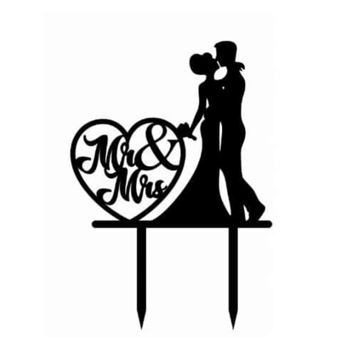 Topper tort Mr & Mrs – Miri, negru