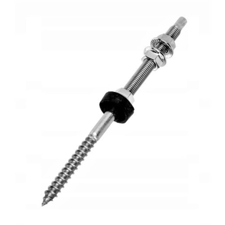 Surub de fixare M10x200mm, otel inoxidabil A2 cu garnitura EPDM