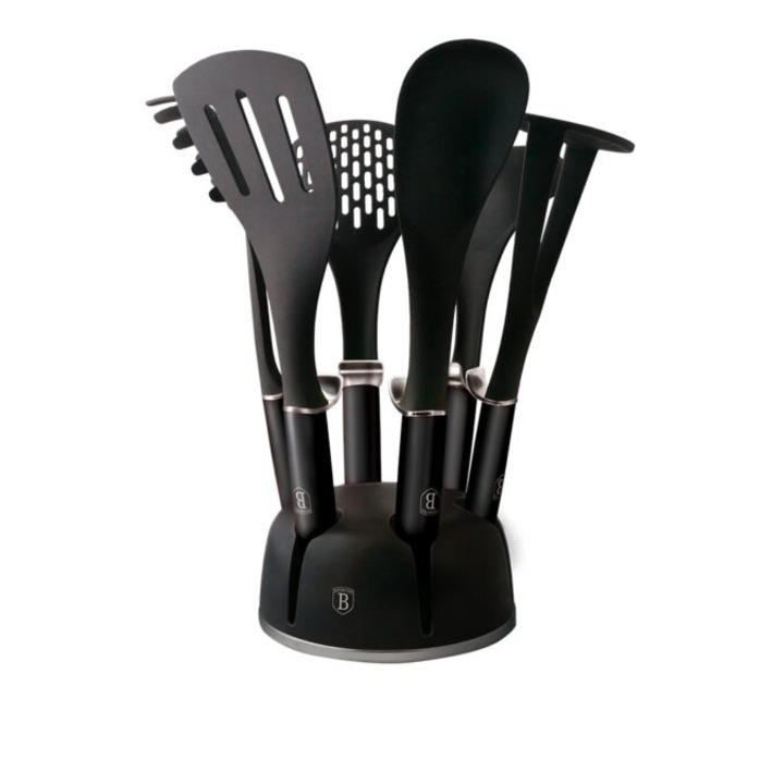 Set ustensile bucatarie 7 piese cu suport Carbon Pro Berlinger Haus BH 6324