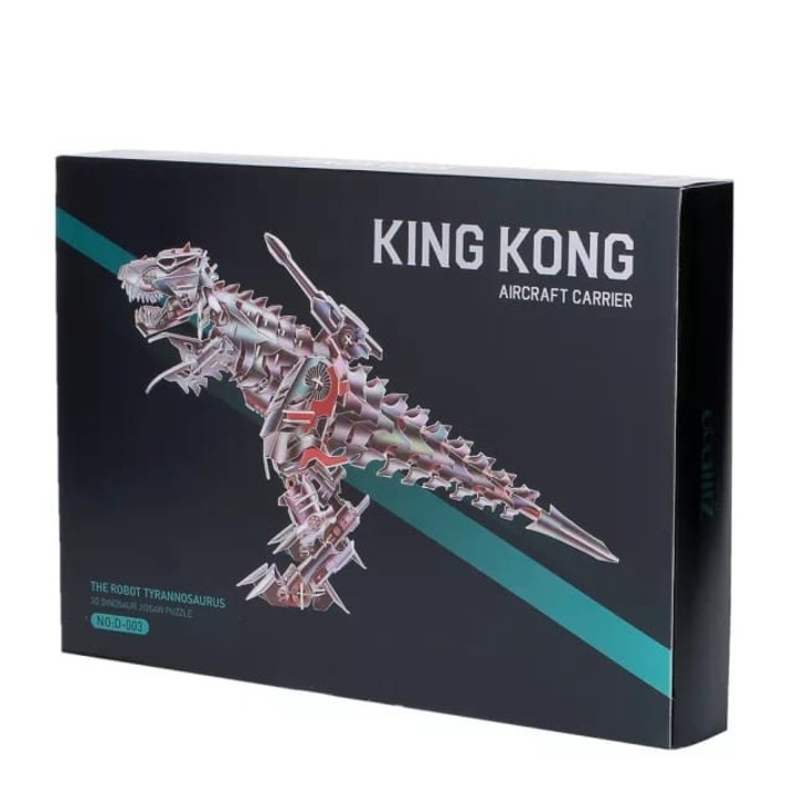 Jucarie educationala Puzzle 3D, Dinozaur Robot Tyrannosaurus, Zilipoo, 171 de piese