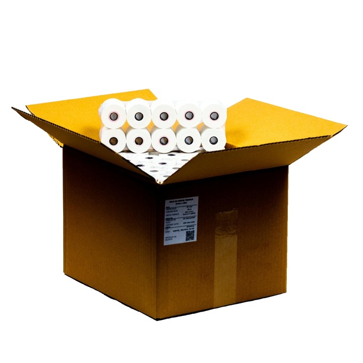 Role hartie termica ROLTECH, 56mm x 25m, non-BPA, 150 role/cutie