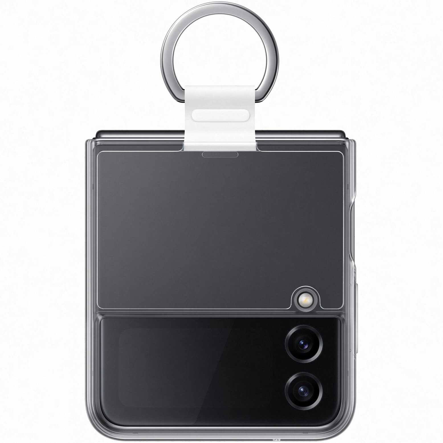 Husa de protectie Samsung Clear Cover with Ring pentru Galaxy Z Flip4, Transparent