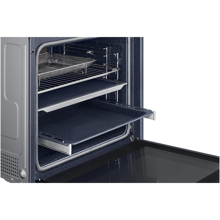 Cuptor incorporabil Bespoke Samsung NV7B5645TAK/U2, Electric, 76 l, Dual Cook, Natural Steam, Display touch, Clasa A+, Negru