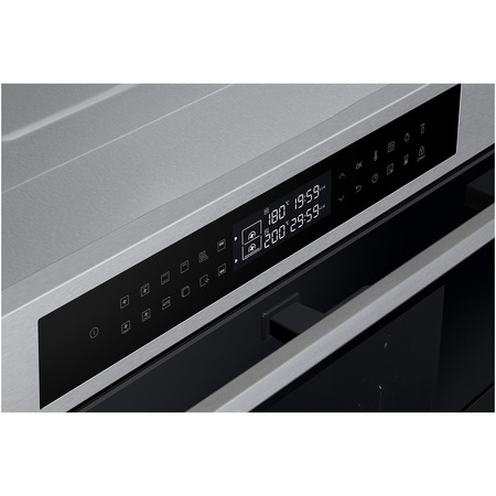 Cuptor incorporabil Bespoke Samsung NV7B4345VAS/U2, Electric, 76 l, Autocuratare catalitica, Dual Cook Flex, Display touch, Air sous vide,Natural Steam, SmartThings Cooking, Clasa A+, Negru/Inox