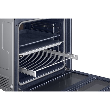 Cuptor incorporabil Bespoke Samsung NV7B4345VAS/U2, Electric, 76 l, Autocuratare catalitica, Dual Cook Flex, Display touch, Air sous vide,Natural Steam, SmartThings Cooking, Clasa A+, Negru/Inox